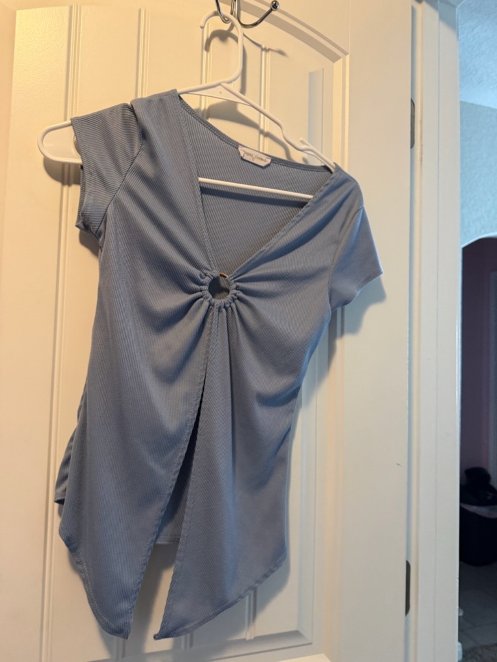 Light Blue Ring-Front Women’s Top